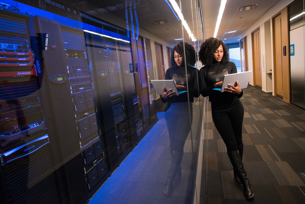 African business professionals collaborating in a modern office